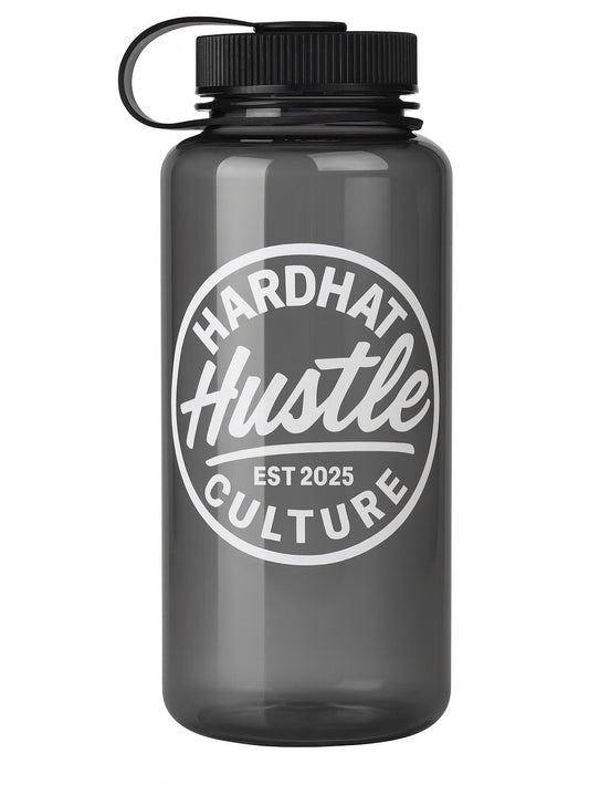 Hardhat Hustle Culture™ 32oz BPA-Free Water Bottle – Smokey Grey, Red, Pink & Purple
