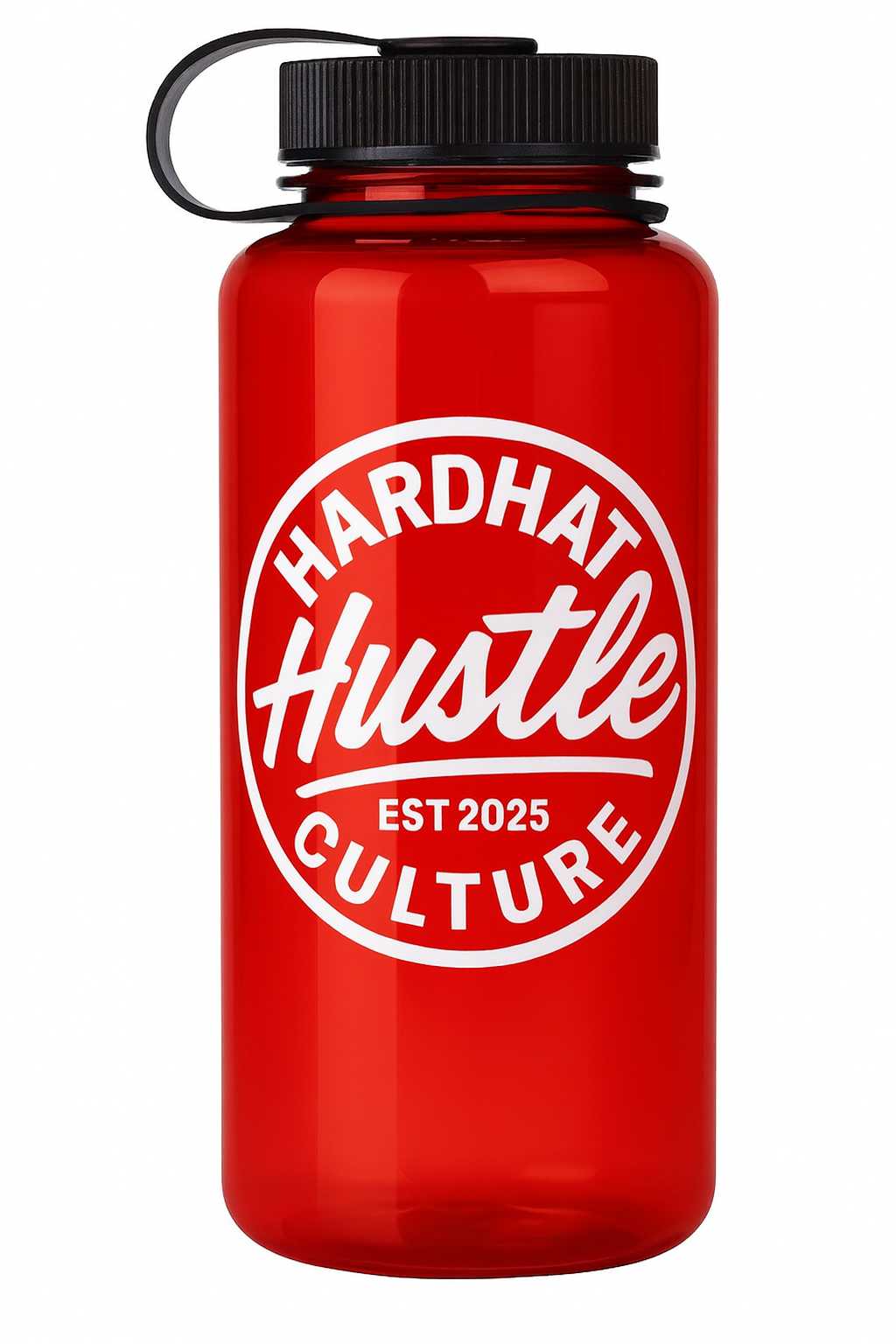 Hardhat Hustle Culture™ 32oz BPA-Free Water Bottle – Smokey Grey, Red, Pink & Purple