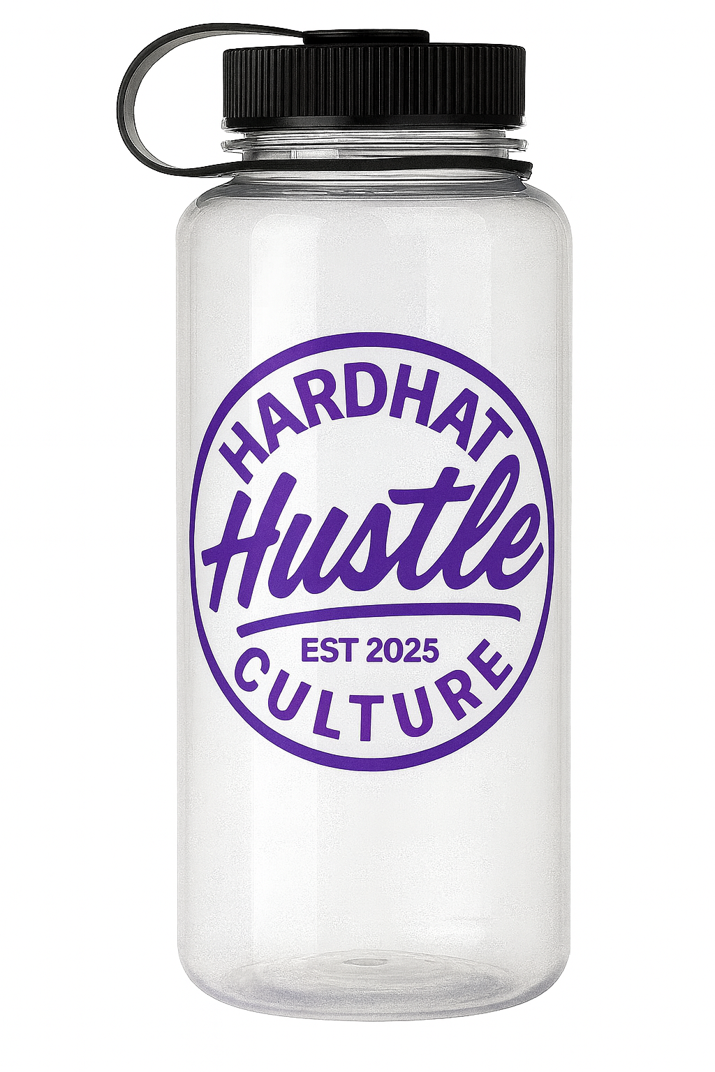 Hardhat Hustle Culture™ 32oz BPA-Free Water Bottle – Smokey Grey, Red, Pink & Purple