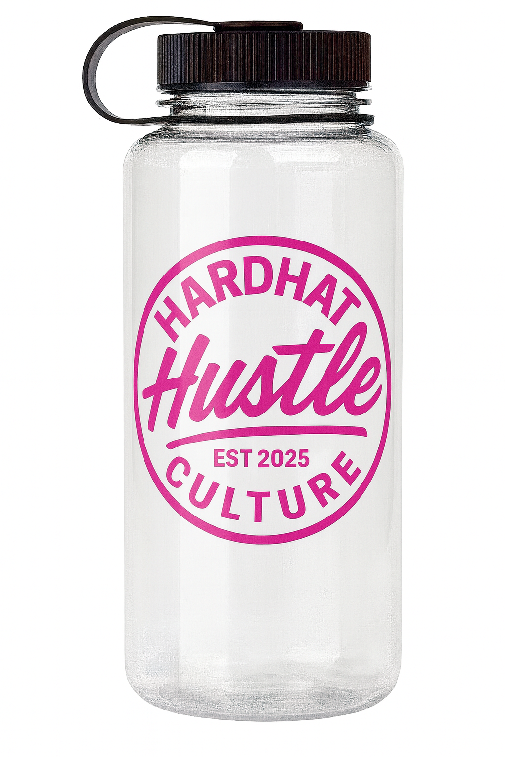 Hardhat Hustle Culture™ 32oz BPA-Free Water Bottle – Smokey Grey, Red, Pink & Purple